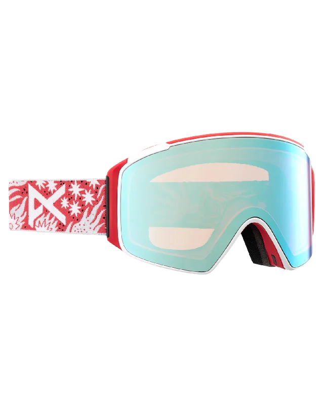 Anon M4S Cylindrical Snow Goggles + Bonus Lens + Mfi® Face Mask - Joshua Noom/Perceive Variable Blue Lens