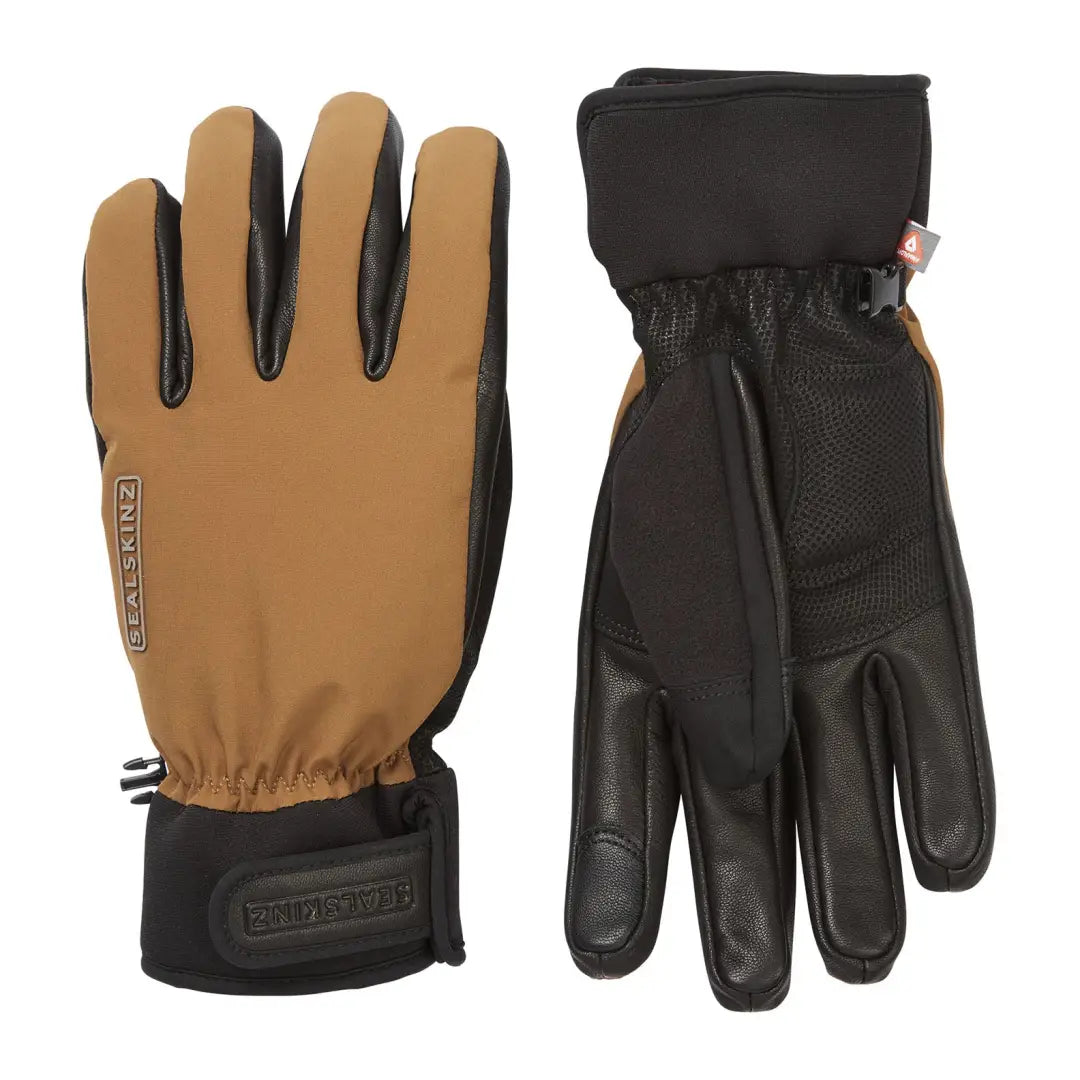 warm fleece gloves for outdoor work-Goggles with mountain logos-Sealskinz Witton Glove