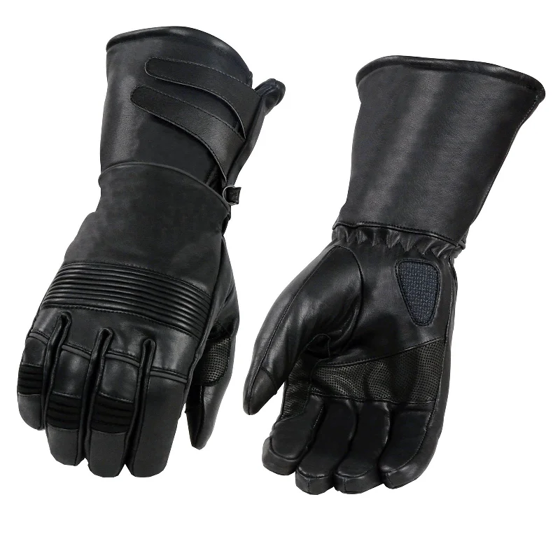 breathable snow gloves for extreme temperatures-Goggles for off-road adventures-Milwaukee Leather MG7550 Men's Black Cowhide Leather Gauntlet Motorcycle Hand Gloves w/ X-Long Cuff i-Touch Screen Waterproof