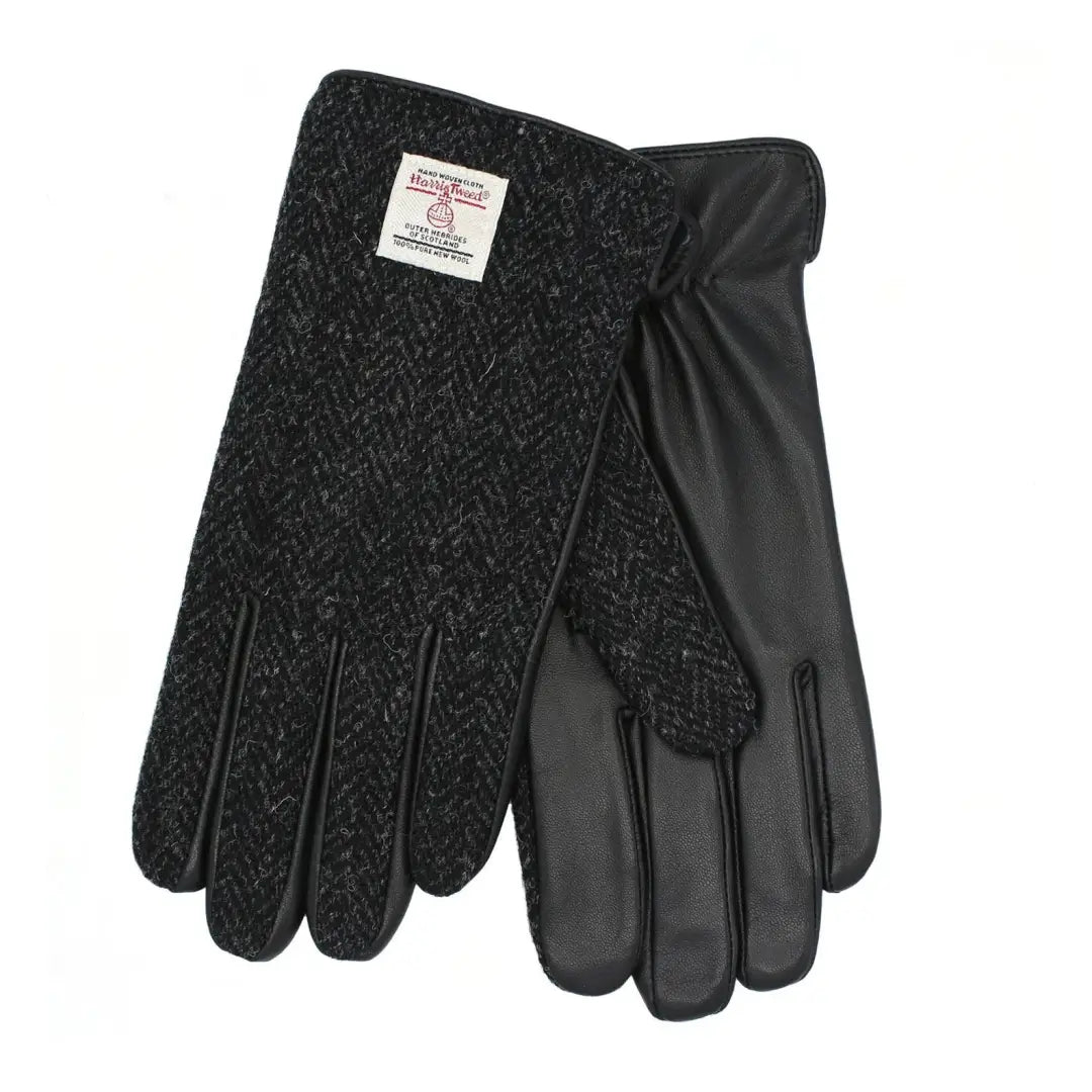 durable leather gloves for cold-Goggles for relaxed rides-Heather Grant Harris Tweed And Leather Men's Gloves