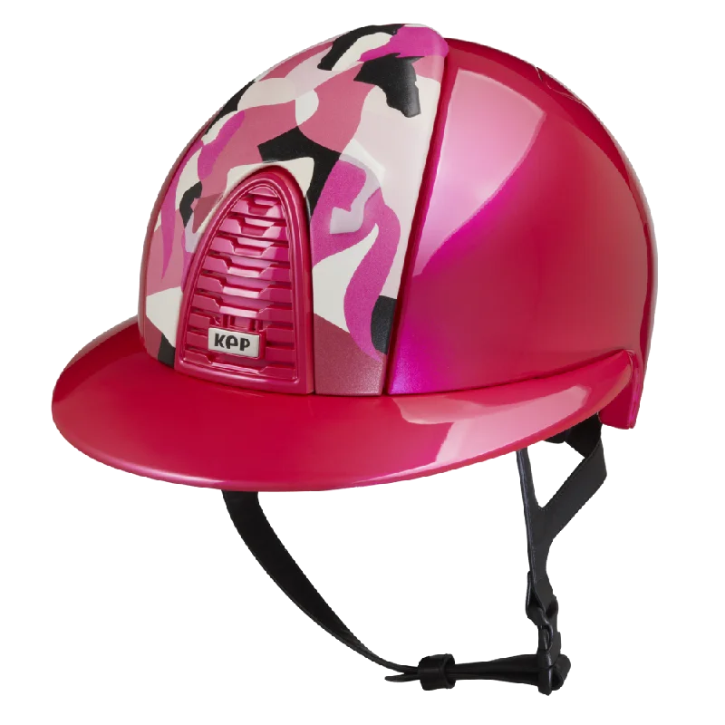 Helmet with Chin Straps-Riding Helmet Cromo 2.0 Metal Polo - Pink Vikings by KEP