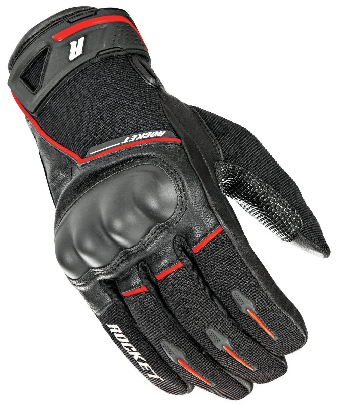 ski gloves for high-performance winter sports-Goggles with sturdy lenses-Joe Rocket Super Moto Men's Black and Red Leather Gloves