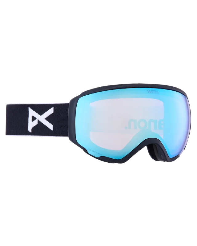 Anon WM1 Low Bridge Fit Snow Goggles + Bonus Lens + MFI - Black / Perceive Variable Blue