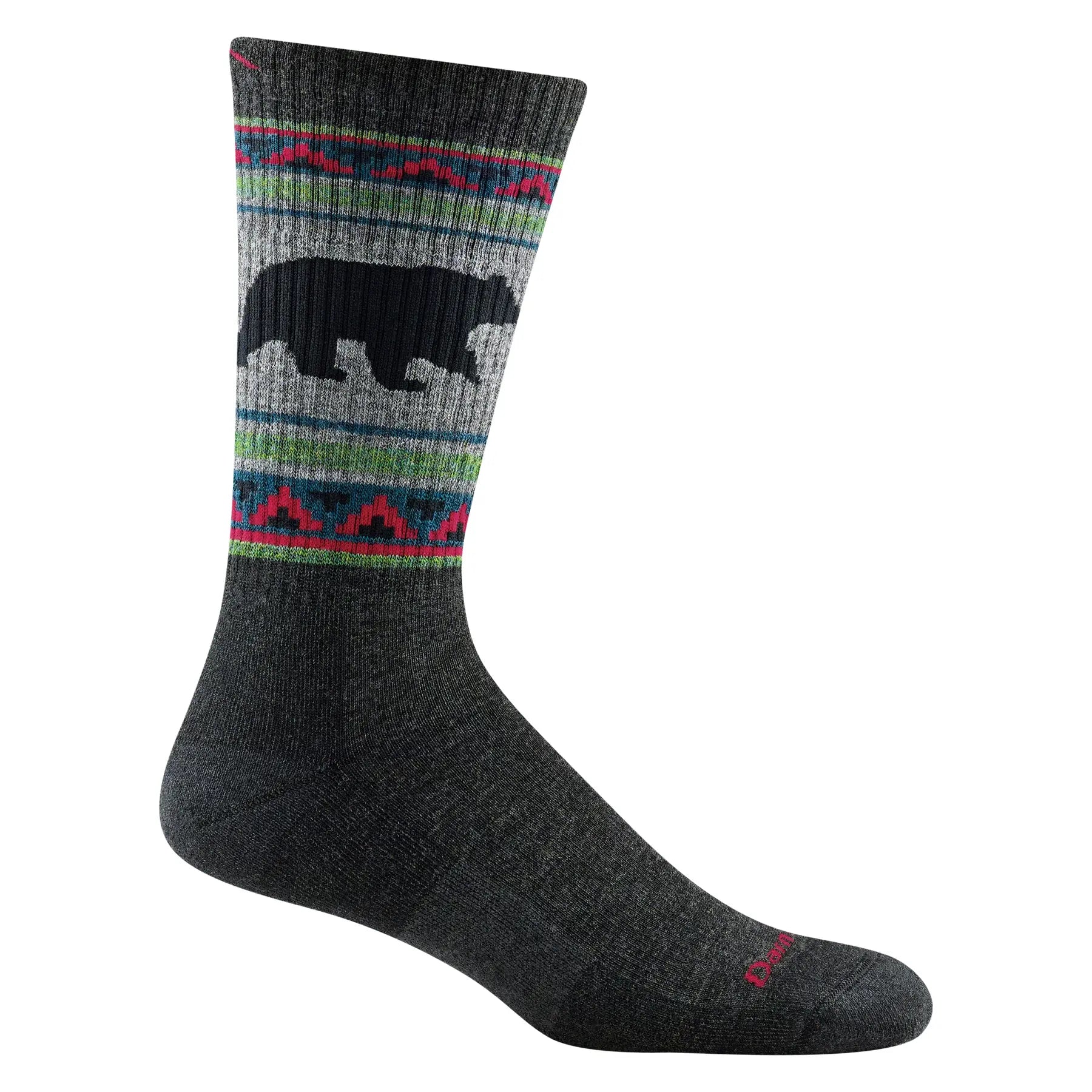 rugged socks for snow sports-  Darn Tough 1980 Men's VanGrizzle Boot Midweight Hiking Sock - Charcoal