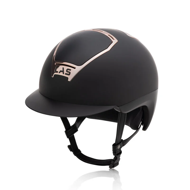 Helmet with Glow Patterns-LAS Helmet Opera Metal with Rosegold Frame & Large Visor