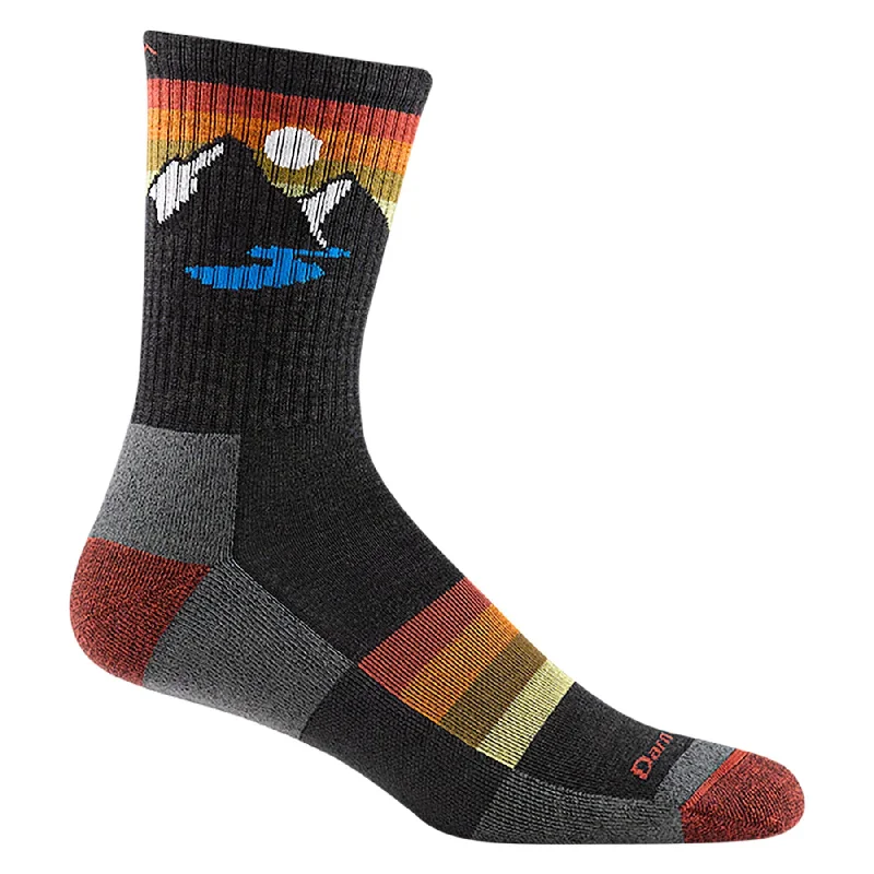 fashionable and warm ski socks-  Darn Tough 1997 Men's Sunset Ridge Micro Crew Lightweight Hiking Sock - Charcoal