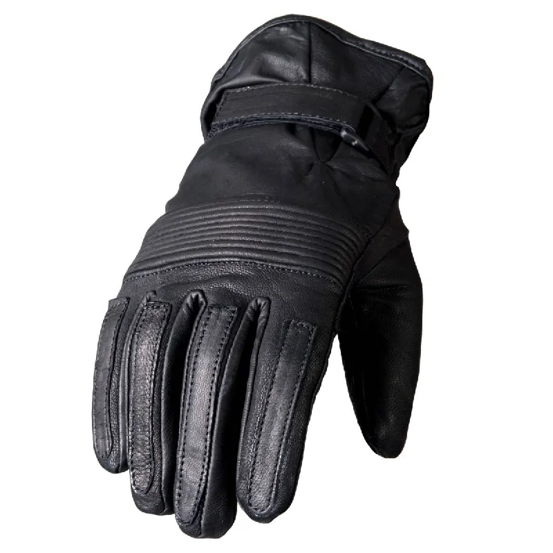 touchscreen gloves for using devices in cold-Goggles for medium sizes-Hot Leathers GVM1002 Ribbed Knuckles Unlined Leather Glove