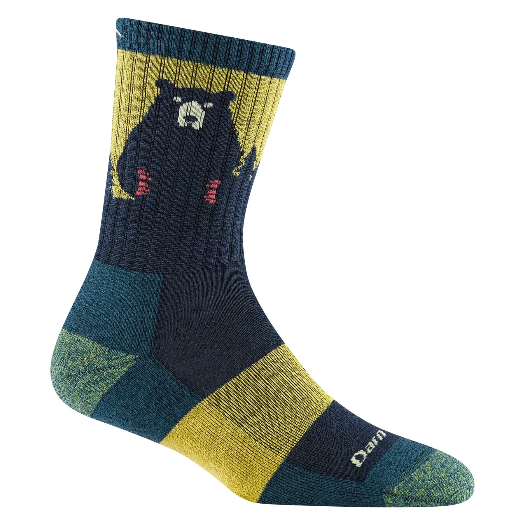 warm socks for snow sports-  Darn Tough 1970 Women's Bear Town Micro Crew Lightweight Hiking Sock - Dark Teal