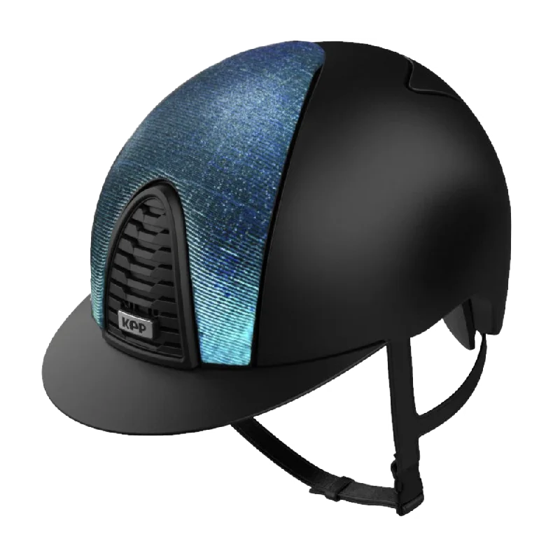 Helmet for Foggy Days-Riding Helmet Cromo 2.0 Textile Black - Galassia Blue Front by KEP