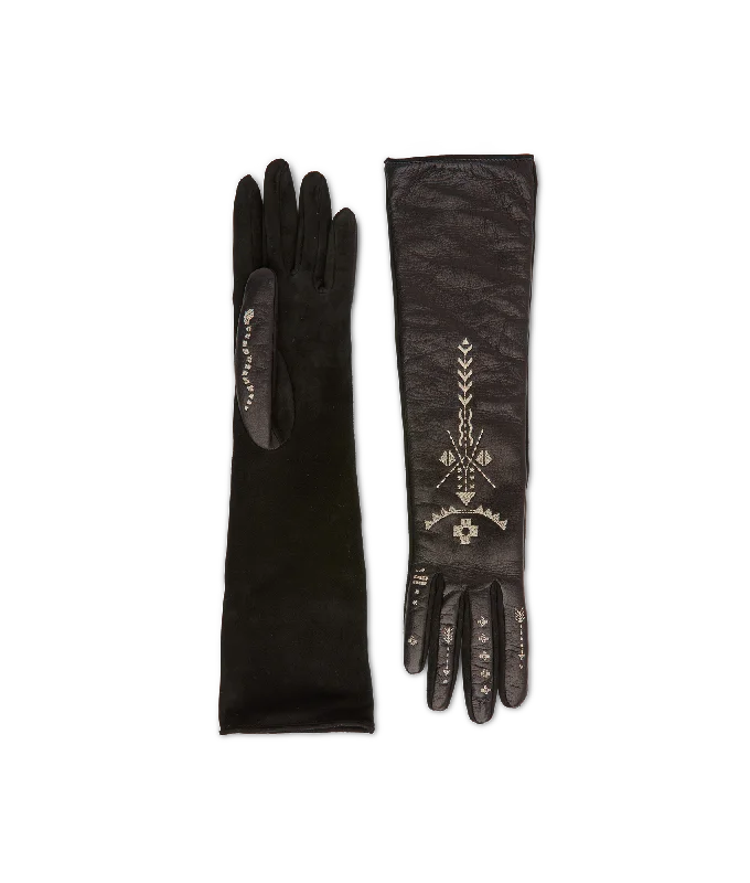 touchscreen leather gloves for winter outdoors-Goggles for calm rides-Fancy Gloves :: Black