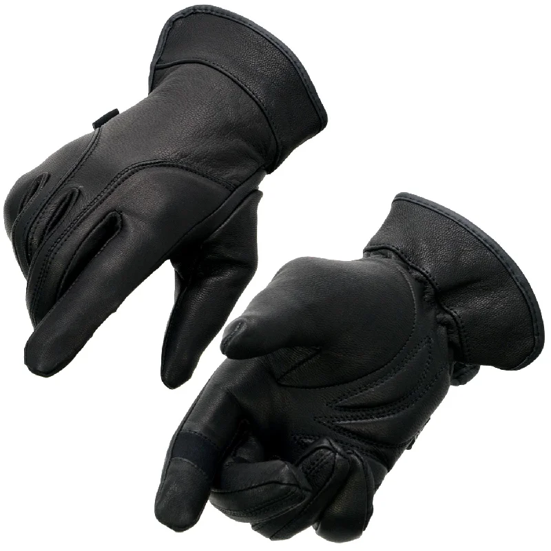 warm work gloves for cold conditions-Goggles with unique logos-Milwaukee Leather MG7700 Women's Black Leather Gel Palm Lightweight Motorcycle Hand Gloves W/ Open Wrist Expansion