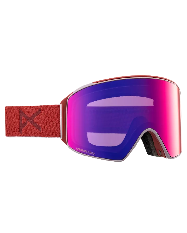 Anon M4 Cylindrical Snow Goggles + Bonus Lens + Mfi® Face Mask - Mars/Perceive Sunny Red Lens