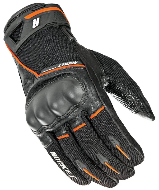 snow gloves for extreme weather protection-Goggles for spring slopes-Joe Rocket Super Moto Men's Black and Orange Leather Gloves