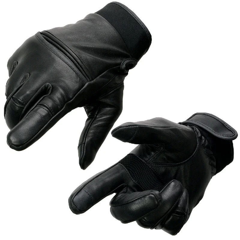 heavy-duty gloves for snow shoveling-Goggles for dusty trails-Milwaukee Leather MG7525 Men's Black Leather i-Touch Screen Compatible Gel Palm Motorcycle Hand Gloves W/ Flex Knuckle