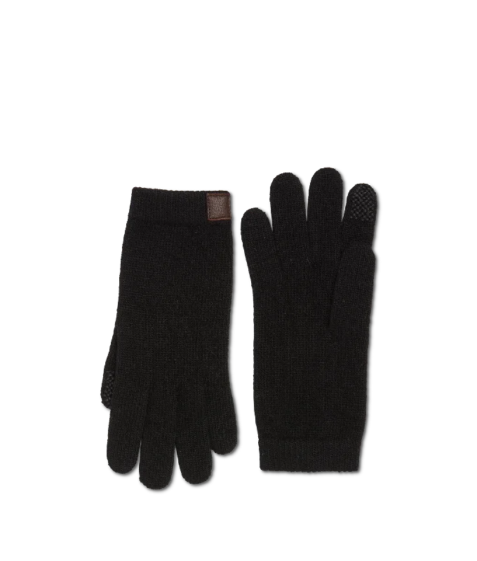 snowproof gloves for extreme weather outdoor use-Goggles for Nordic skiing-Cashmere Tech Gloves :: Black