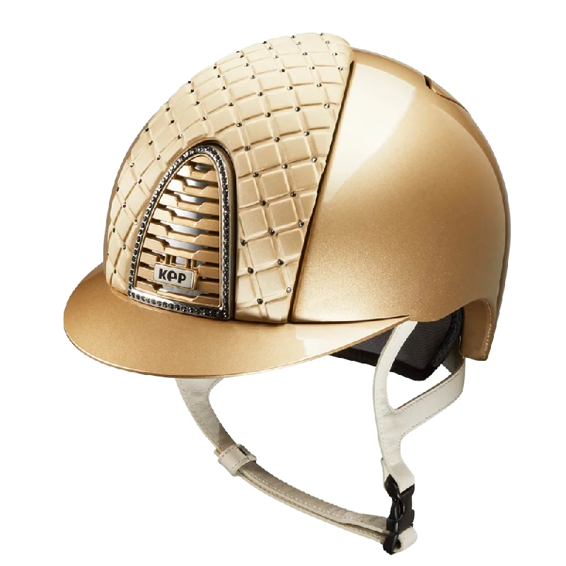 Helmet for Deep Fit-Riding Helmet Cromo 2.0 Metal - Sand Milano & Swarovski by KEP