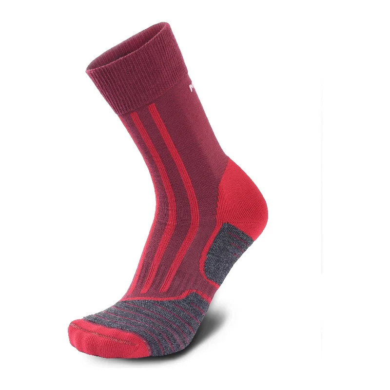 premium sports socks for skiing-  Meindl MT2 Women's Trekking Basic Socks- Aubergine