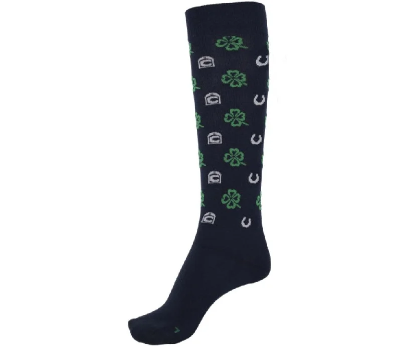 luxury ski socks-  Cavallo Success 4 Leaf Clover Lucky Riding Socks