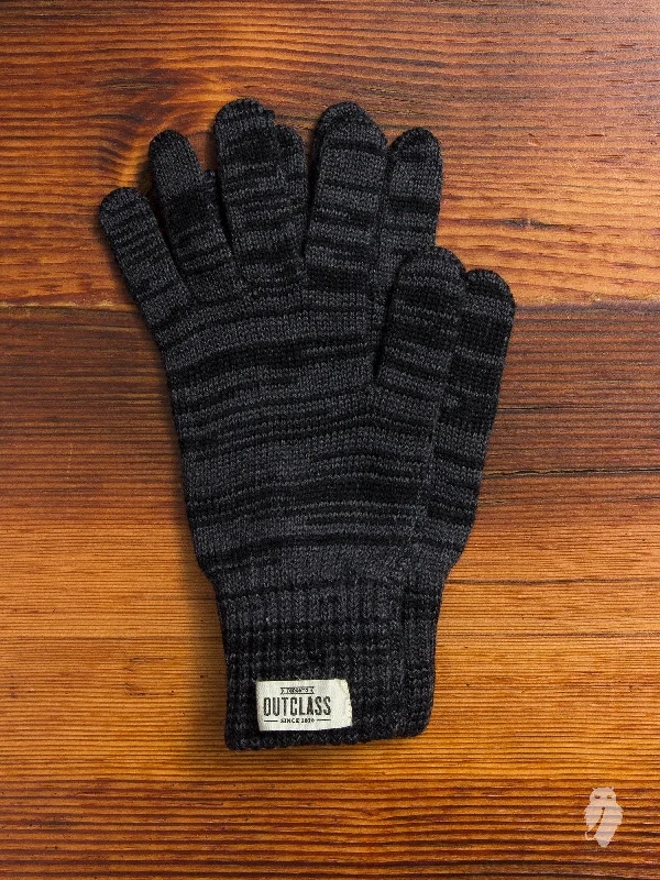 cold-weather gloves for high winds-Goggles for soft swims-Melange Wool Gloves in Black