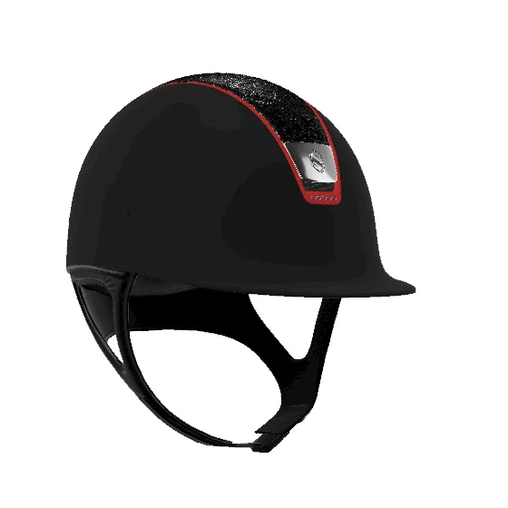 Helmet for Scalp Comfort-Samshield Shadowmatt Crystal Top Red Trim