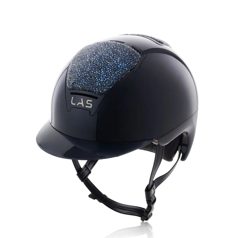 Helmet with Mesh Lining-LAS Helmet Opera Crystal Medley Navy Blue with Standard Visor