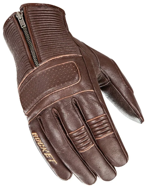 thick wool mittens for outdoor activities-Goggles for freestyle biking-Joe Rocket Cafe Racer Men's Brown Leather Gloves