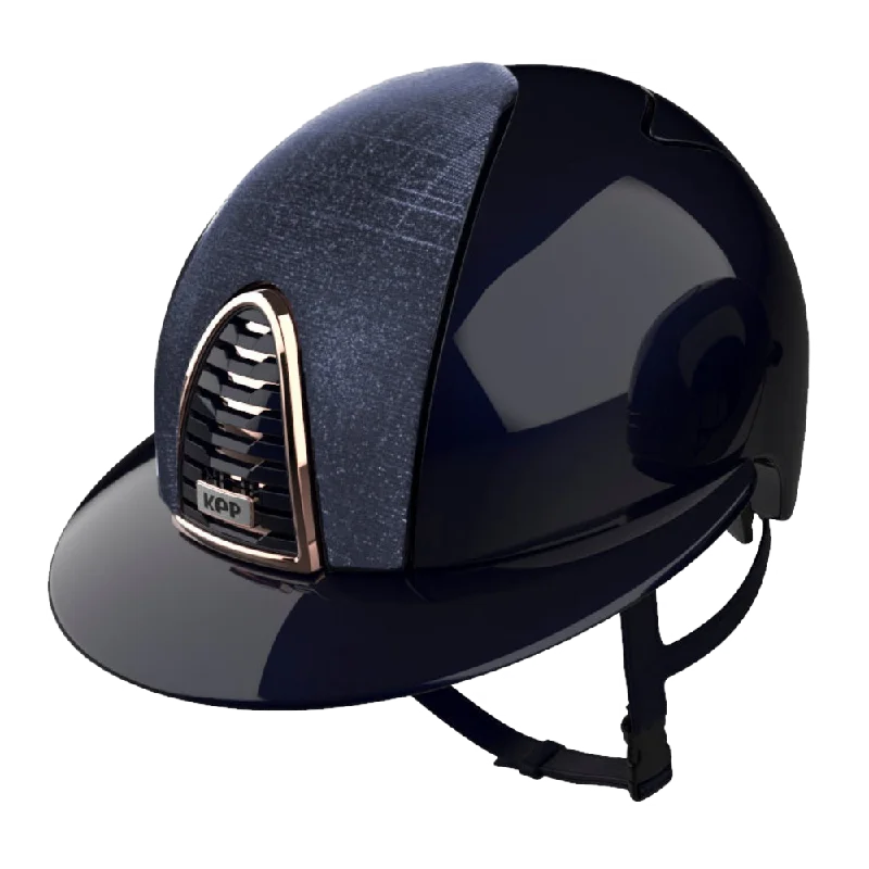 Helmet with Refined Fit-Riding Helmet Cromo 2.0 Polish Polo Navy - Galassia Dark Blue Front by KEP Italia