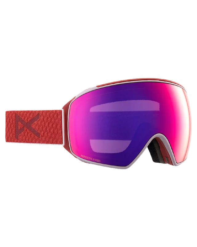 Anon M4 Toric Low Bridge Fit Snow Goggles + Bonus Lens + Mfi® Face Mask - Mars/Perceive Sunny Red Lens