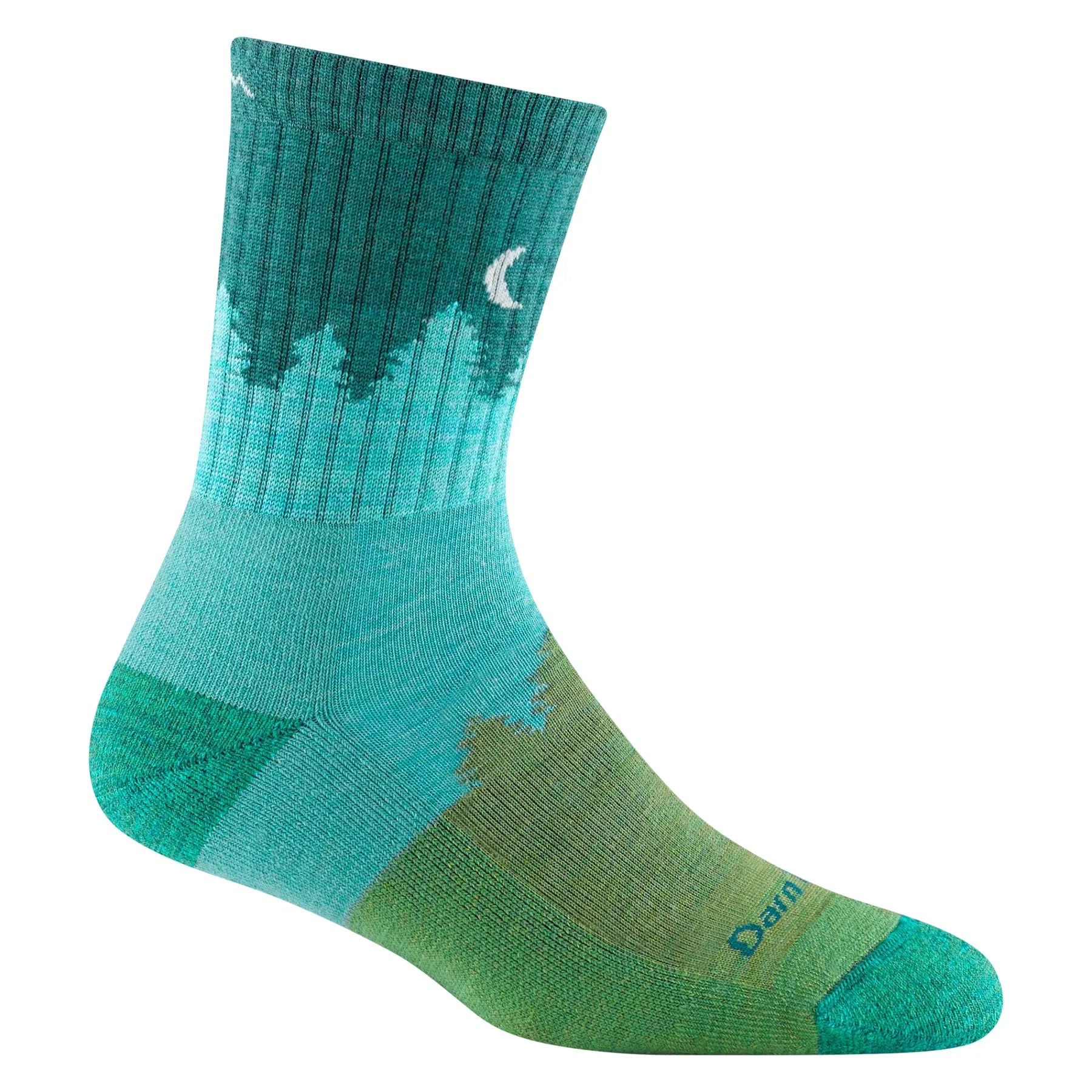 eco-friendly wool blend ski socks-  Darn Tough 1971 Women's Treeline Micro Crew Midweight Hiking Sock - Aqua