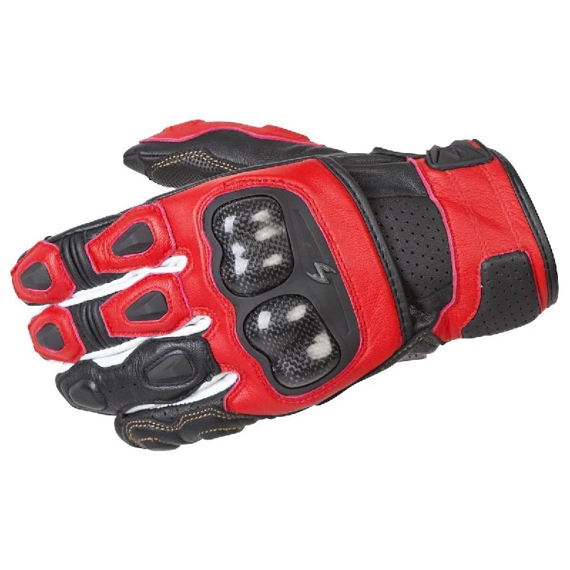 snow-resistant gloves for cold outdoor use-Goggles with sustainable frames-Scorpion SGS MKII Red Leather Gloves