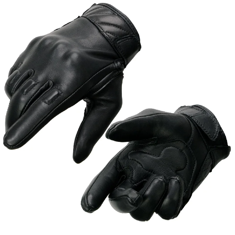 cozy gloves for chilly weather-Goggles with slim profiles-Milwaukee Leather MG7521 Men's Black Leather Gel Padded Palm Motorcycle Hand Gloves W/ Rubberized Protective Knuckle