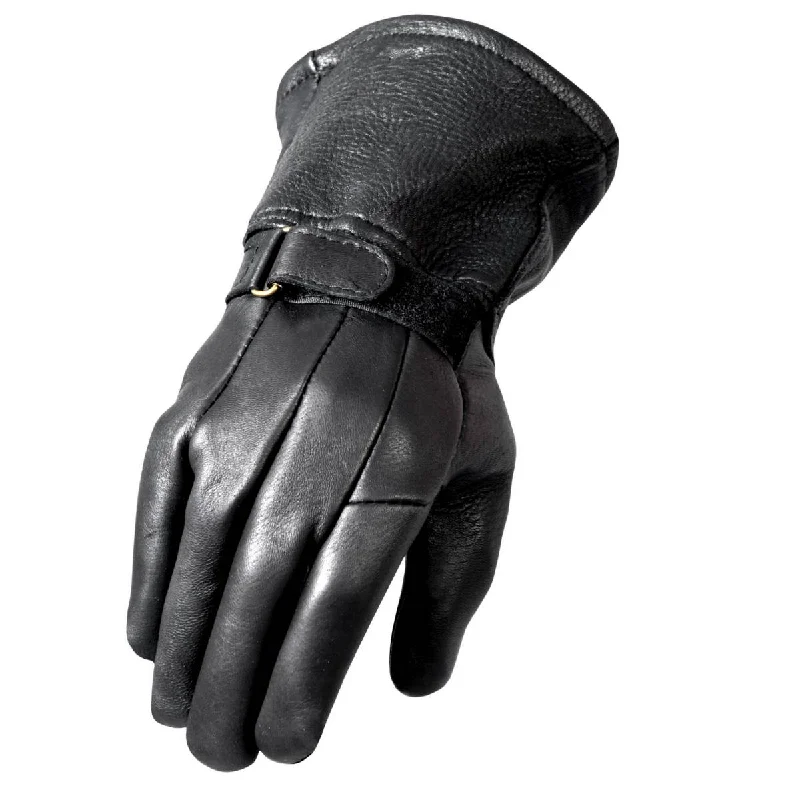 stylish work gloves for snowy days-Goggles for trail rides-Hot Leathers GVD1003 Classic Deerskin Thinsulate Lining Gauntlet Glove