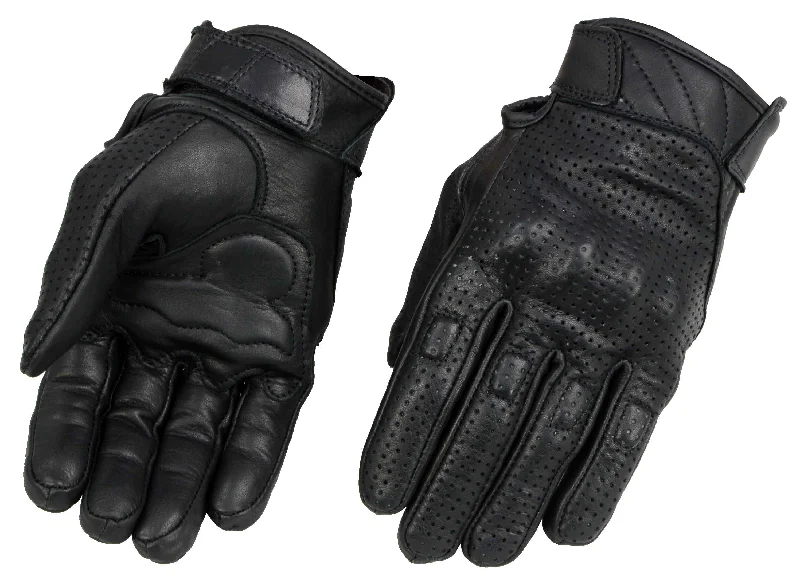 windproof gloves for outdoor use-Goggles with textured straps-Milwaukee Leather MG7500 Men's Black Perforated Leather Gel Padded Palm Motorcycle Hand Gloves W/ 'Rubberized Hard Knuckle’ For Protection