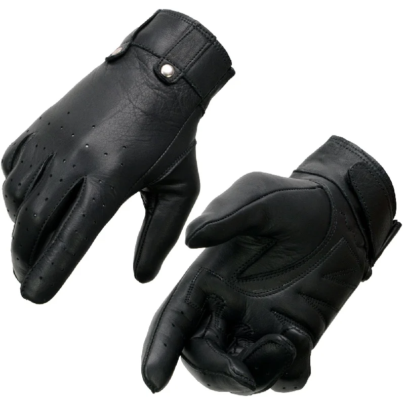 men’s gloves for everyday wear-Goggles for freestyle swimming-Milwaukee Leather MG7710 Women's Black Perforated Leather Gel Palm Lightweight Motorcycle Hand Gloves W/ Wrist Loops