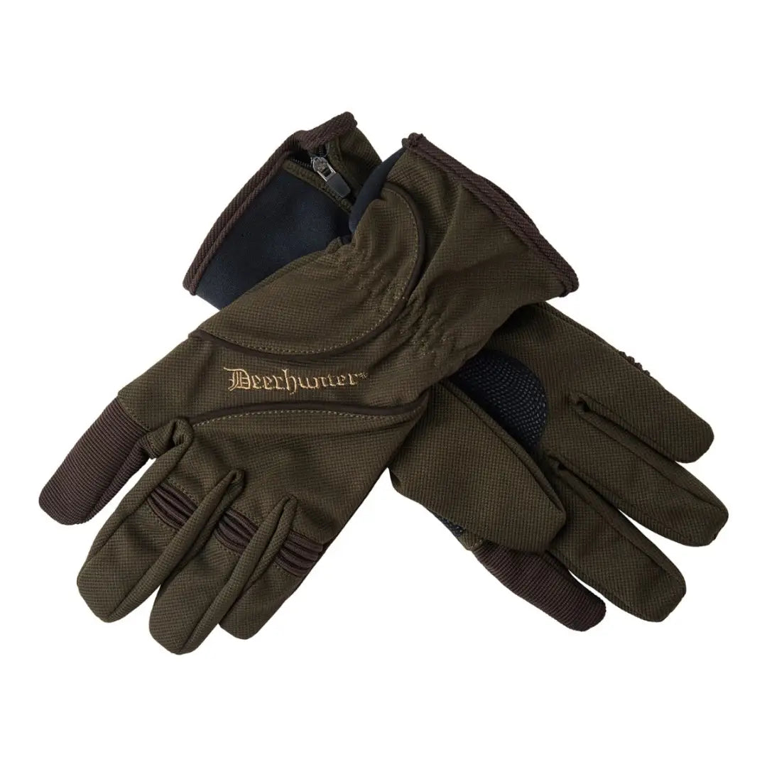 soft winter gloves for wearing all day-Goggles with green materials-Deerhunter Muflon Light Gloves