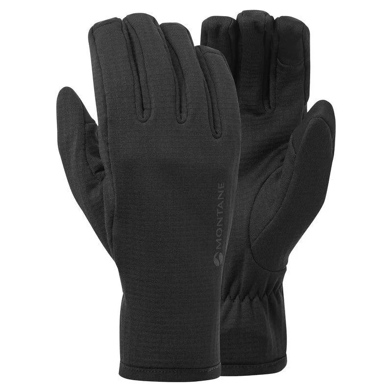 touchscreen gloves for snowboarding outdoors-Goggles for powder skiing-Montane Protium Stretch Fleece Gloves - Black