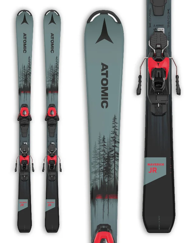 Skis for edge sharpener-Atomic Maverick M Kids Skis + L6 GW Bindings 2025