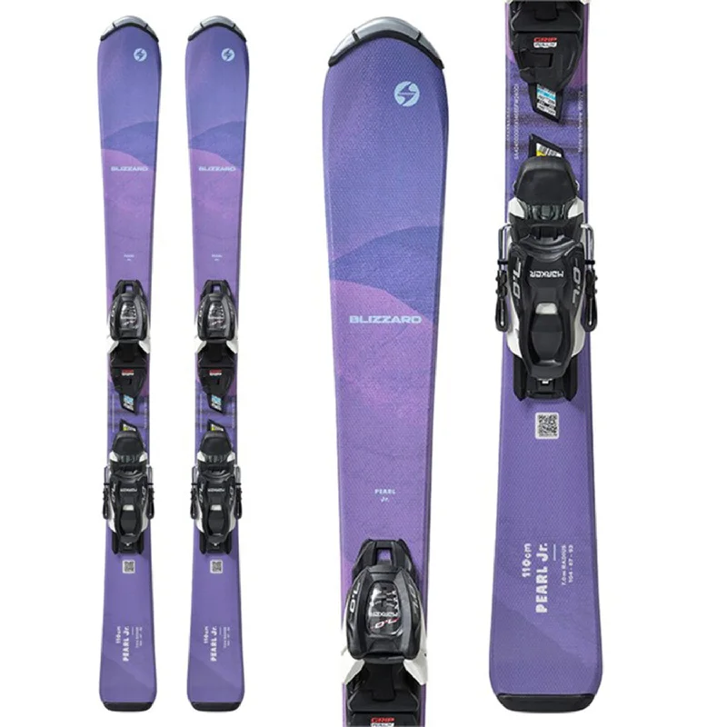 Ski bindings with enhanced grip-Blizzard Kid's Pearl Jr Skis w/FDT Jr 4.5 Bindings 2025