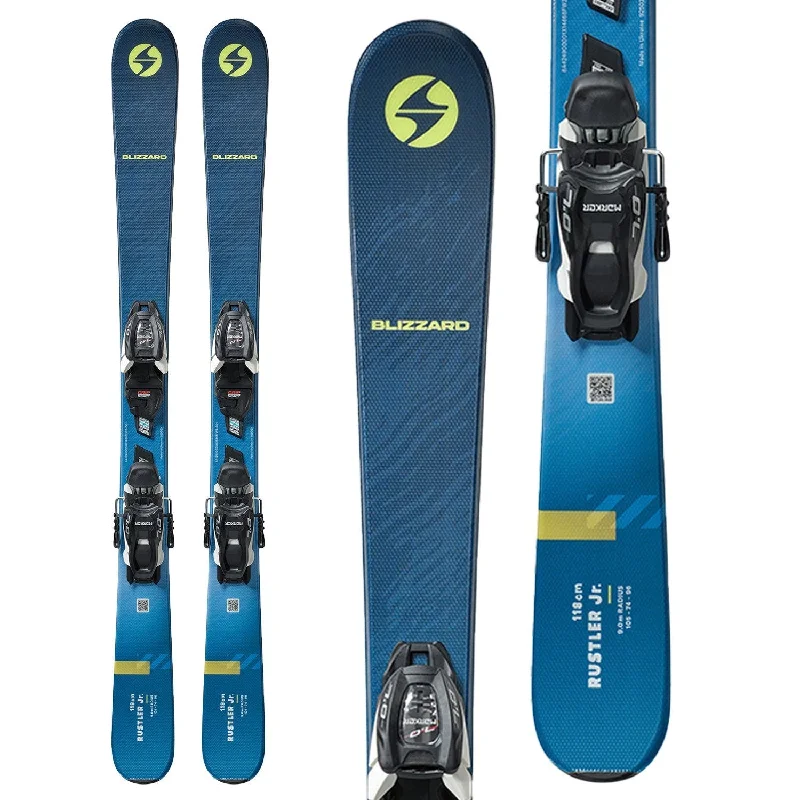 Skis for set-Blizzard Rustler Twin Jr. Skis + FDT Bindings - 2025 - Youth