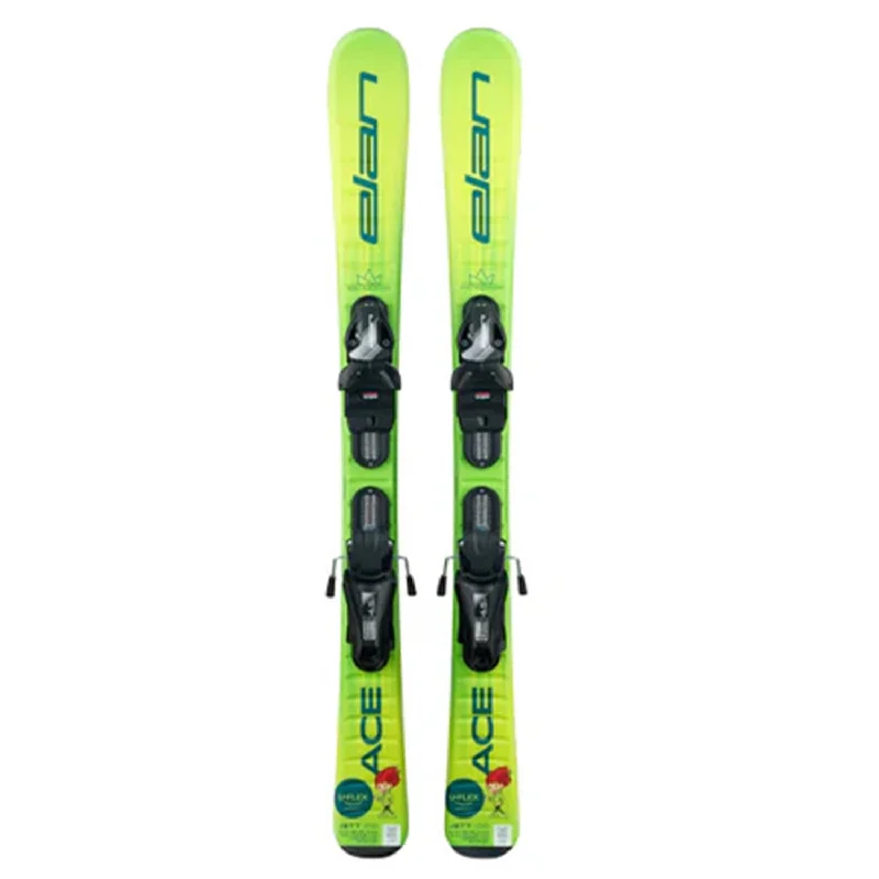 Ski bindings with built-in heel locks-Elan Kids' Jett Skis w/EL 4.5 GW CA JRS Black Bindings 2025