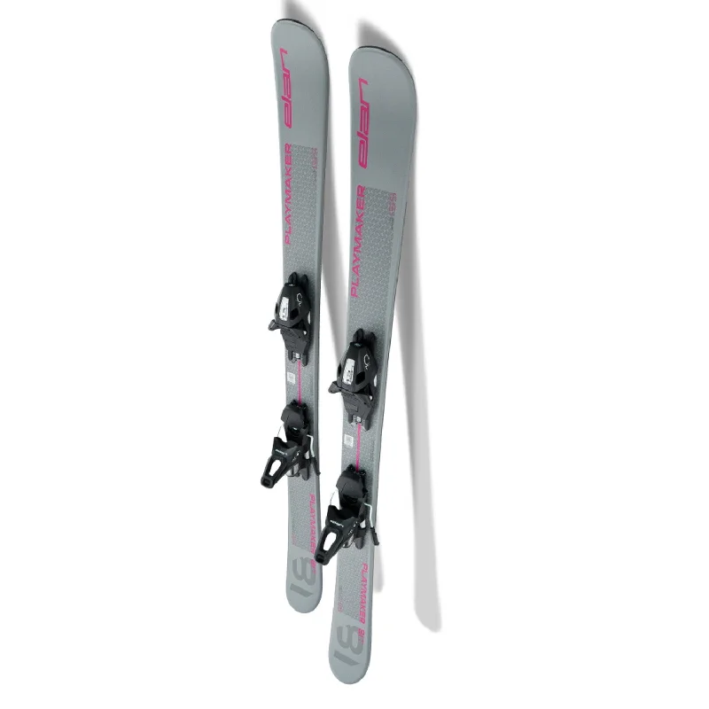 Ski bindings for competitive downhill skiers-Elan Kids' Playmaker 81T LS Skis w/EL 10.0 GW Shift BLK/BLK Bindings 2025