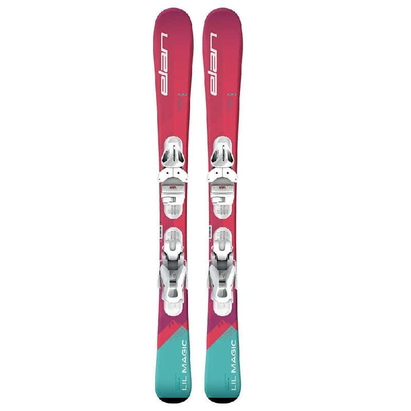 Skis for goggles-Elan Lil Magic Skis + Bindings - Youth Girls - 2025