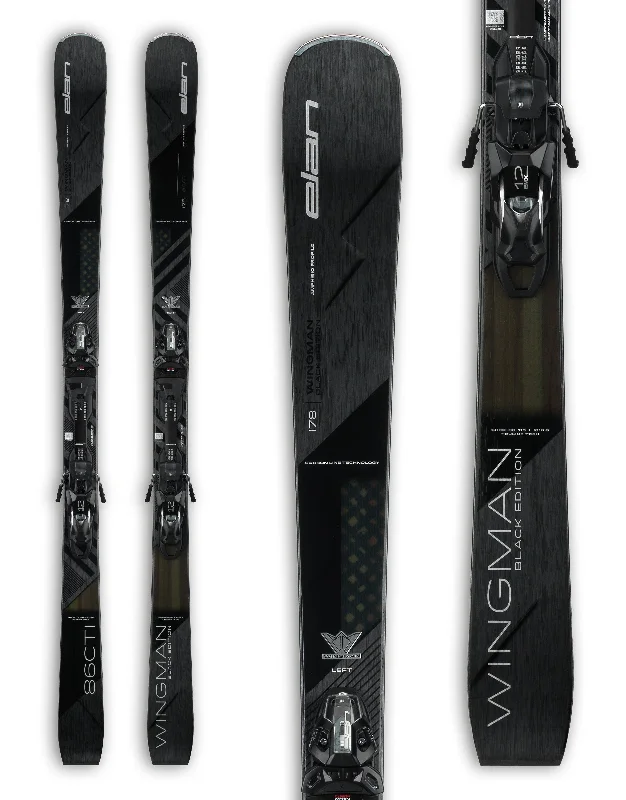 Skis for off season-Elan Wingman 86 CTi Black Edition Skis + EMX 12 Bindings 2025