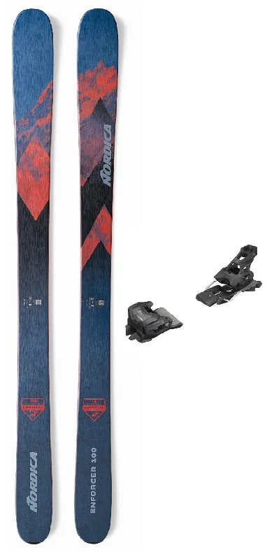 Ski bindings for best backcountry experiences-Nordica Enforcer 100 Snow Skis with Attack 14 Bindings