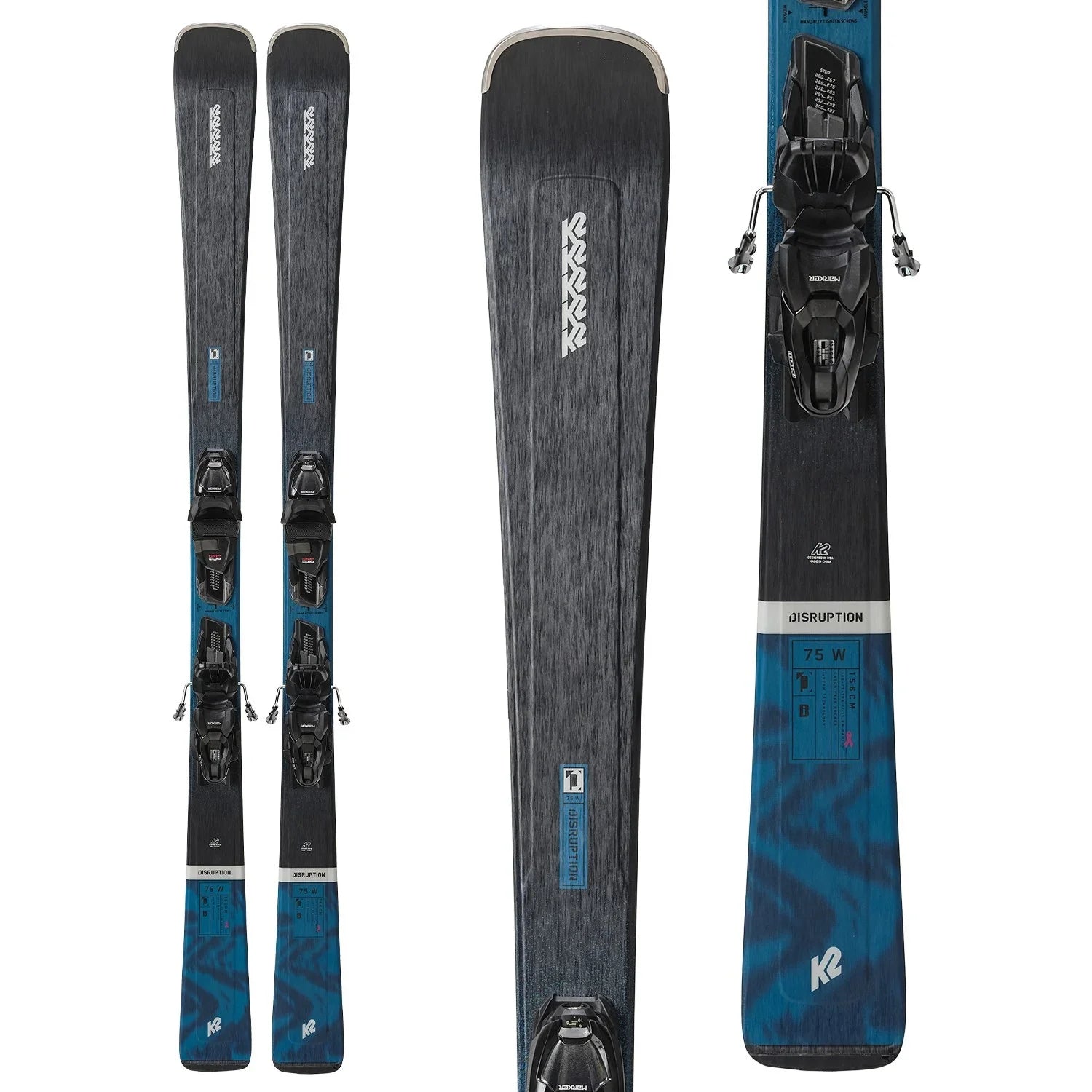 Skis for holiday-K2 Disruption 75 Skis + ERP 10 Bindings - 2025 - Women's