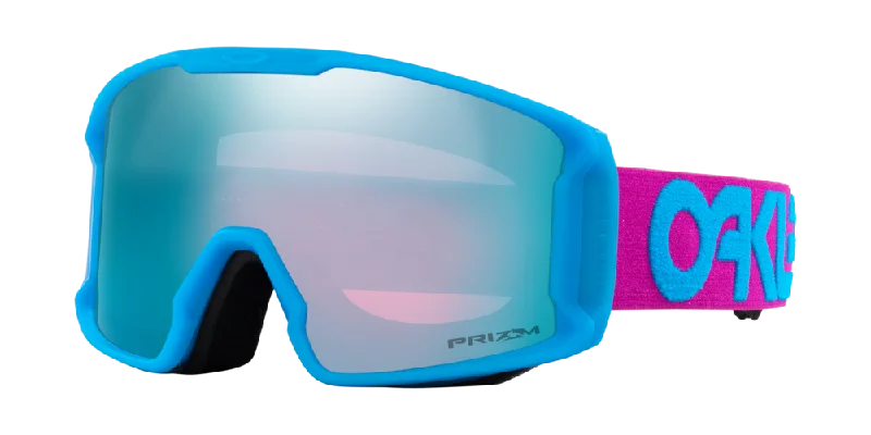 OAKLEY LINE MINER M SNOW GOGGLES PRIZM SNOW SAPPHIRE IRIDIUM LENSES,  B1b Purple Strap