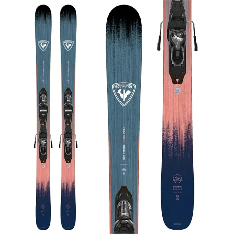 Ski bindings with custom fit settings-Rossignol Women's Rallybird Soul Pro Skis w/Xpress 10 GW Shiny Blk Bindings 2025