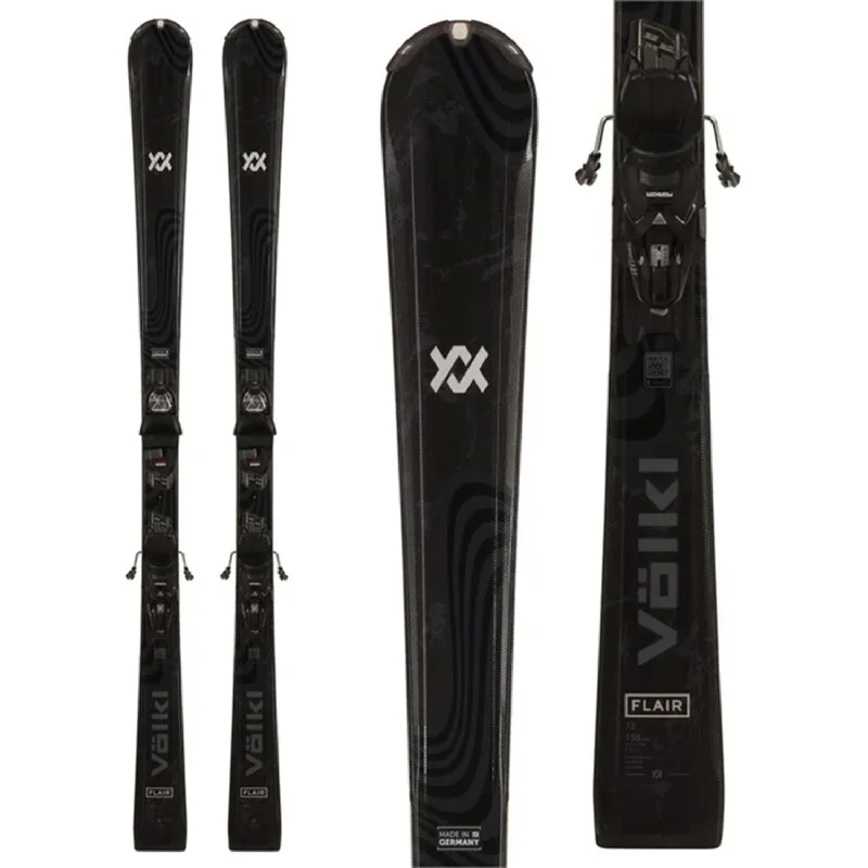 Ski bindings for ski trips-Volkl Women's Flair 7.2 Skis w/vMotion 10 GW Lady Black Bindings 2025